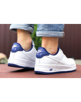 Чоловічі кросівки Nike Air Force 1 білі з синім