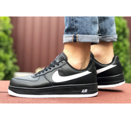 Мужские кроссовки Nike Air Force 1 черные с белым