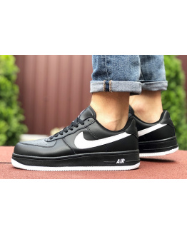 Чоловічі кросівки Nike Air Force 1 чорні з білим