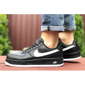 Мужские кроссовки Nike Air Force 1 черные с белым