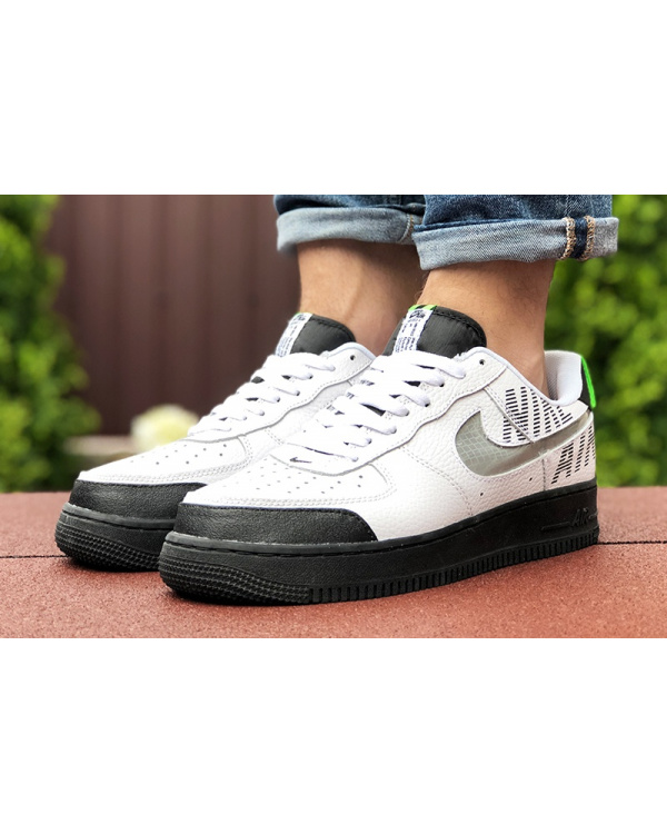 Мужские кроссовки Nike Air Force 1 low белые с черным