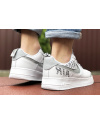 Купить Мужские кроссовки Nike Air Force 1 low белые с серым