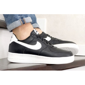 Мужские кроссовки Nike Air Force 1 Low черные с белым (black/white)