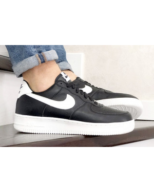 Мужские кроссовки Nike Air Force 1 Low черные с белым (black/white)