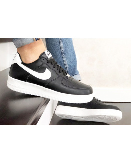 Мужские кроссовки Nike Air Force 1 Low черные с белым (black/white)