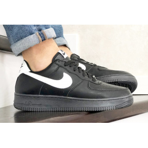 Мужские кроссовки Nike Air Force 1 Low черные с белым (black/white)