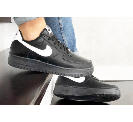 Купить Мужские кроссовки Nike Air Force 1 Low черные с белым (black/white) в Украине