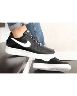 Мужские кроссовки Nike Air Force 1 Low NBA черные с белым (black/white)