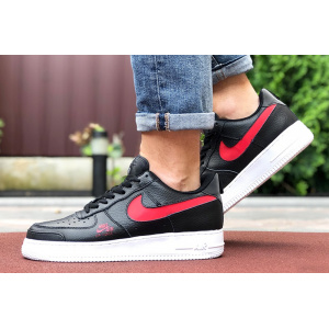 Мужские кроссовки Nike Air Force 1 Low черные с красным