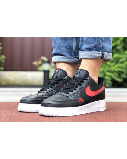 Чоловічі кросівки Nike Air Force 1 Low чорні з червоним