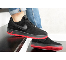 Купить Мужские кроссовки Nike Air Force 1 Low черные с красным (black/red/suede) в Украине