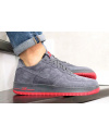 Мужские кроссовки Nike Air Force 1 Low серые с красным (grey/red/suede)