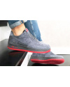 Купить Мужские кроссовки Nike Air Force 1 Low серые с красным (grey/red/suede)