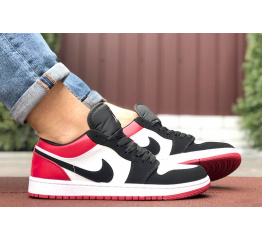 Мужские кроссовки Nike Air Jordan 1 Retro Low белые с красным