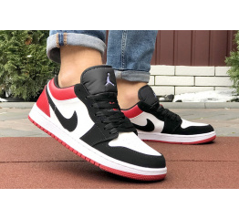 Мужские кроссовки Nike Air Jordan 1 Retro Low белые с красным