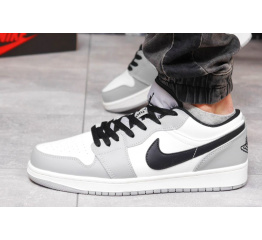 Мужские кроссовки Nike Air Jordan 1 Retro Low белые с серым
