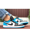Чоловічі кросівки Nike Air Jordan 1 Retro Low білі з синім