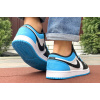 Купить Мужские кроссовки Nike Air Jordan 1 Retro Low белые с синим