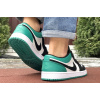 Купить Мужские кроссовки Nike Air Jordan 1 Retro Low белые с зеленым