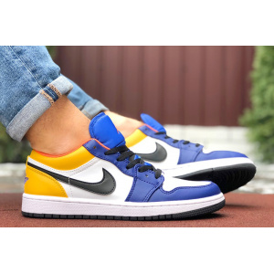 Мужские кроссовки Nike Air Jordan 1 Retro Low белые с желтым