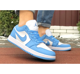 Мужские кроссовки Nike Air Jordan 1 Retro Low голубые с белым