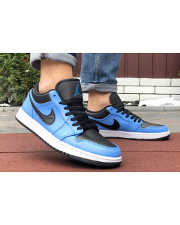Мужские кроссовки Nike Air Jordan 1 Retro Low синие с черным