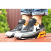 Мужские кроссовки Nike Air Max 90 черные с серым и оранжевым