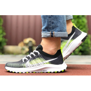 Мужские кроссовки Nike Air Zoom черные с неоново-зеленым
