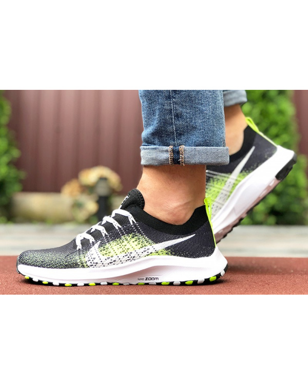 Чоловічі кросівки Nike Air Zoom чорні с неоново-зеленым