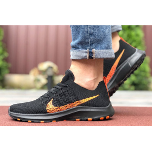 Мужские кроссовки Nike Air Zoom черные с оранжевым
