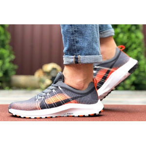 Мужские кроссовки Nike Air Zoom серые с оранжевым