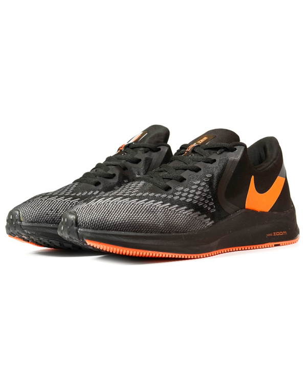 Чоловічі кросівки Nike Air Zoom Winflo 6 чорні з помаранчевим