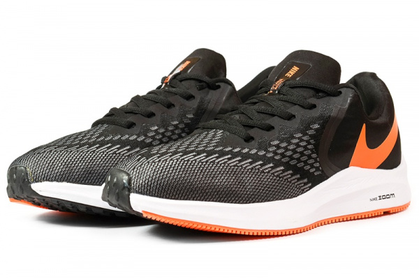 Мужские кроссовки Nike Air Zoom Winflo 6 черные с серым и оранжевым