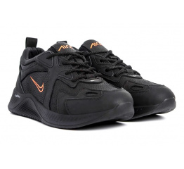 Мужские кроссовки Nike черные с оранжевым (black-orange)