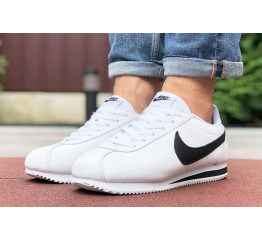 Мужские кроссовки Nike Classic Cortez Leather белые с черным