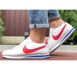 Мужские кроссовки Nike Classic Cortez Leather белые с красным