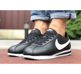 Мужские кроссовки Nike Classic Cortez Leather черные с белым