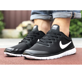 Купить Мужские кроссовки Nike Free Run 3.0 черные с белым