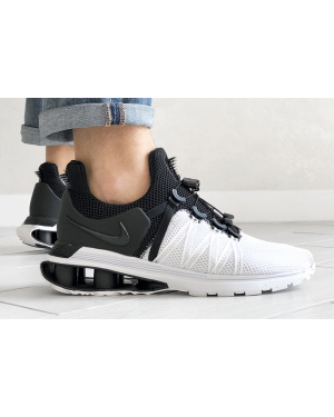 Мужские кроссовки Nike Shox Gravity белые с черным