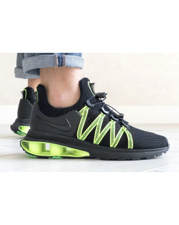 Мужские кроссовки Nike Shox Gravity черные с неоново-зеленым