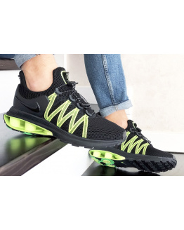 Мужские кроссовки Nike Shox Gravity черные с неоново-зеленым