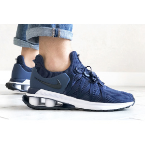 Чоловічі кросівки Nike Shox Gravity темно-сині з білим