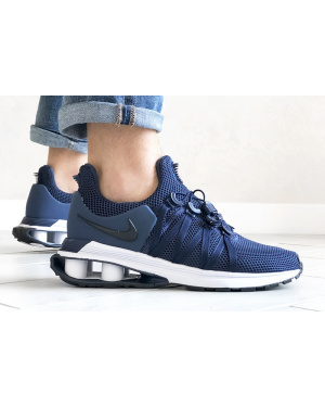Чоловічі кросівки Nike Shox Gravity темно-сині з білим