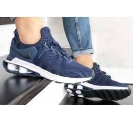 Мужские кроссовки Nike Shox Gravity темно-синие с белым