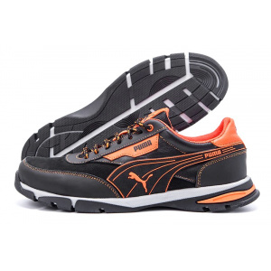 Мужские кроссовки Puma черые с оранжевым (black-orange)