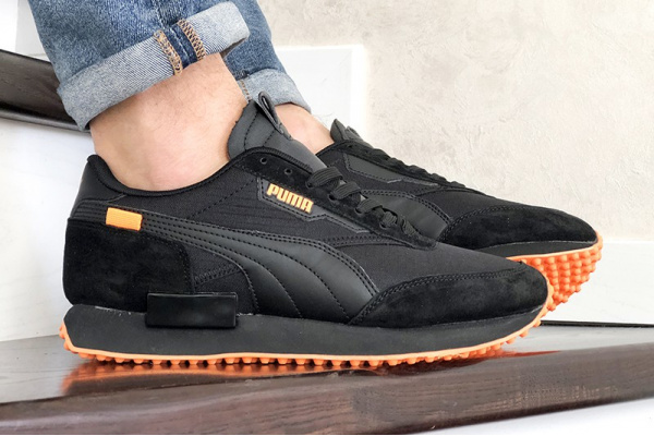 Мужские кроссовки Puma Future Rider черные с оранжевым