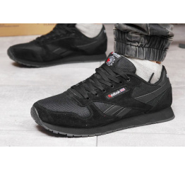 Мужские кроссовки Reebok Classic Leather черные (black)