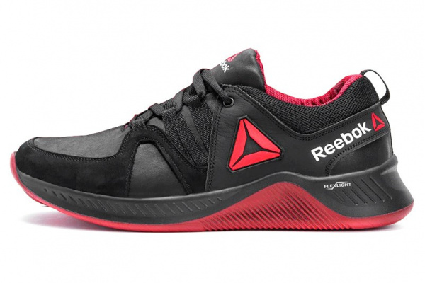 Мужские кроссовки Reebok Flexlight черные с красным (black-red)