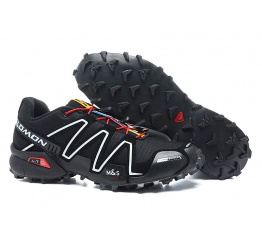 Мужские кроссовки Salomon Speedcross 3 черные с белым и красным