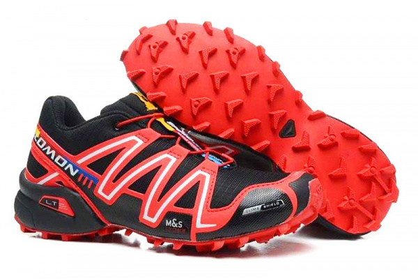 Мужские кроссовки Salomon Speedcross 3 черные с красным